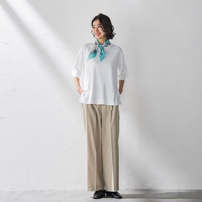 大きいサイズ】Tシャツ風ニットプルオーバー≪手洗い可能≫ | la.f