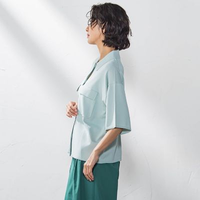 【大きいサイズ】ポケット付き襟ニット≪手洗い可能≫