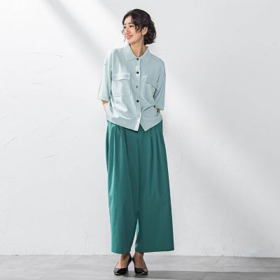 【大きいサイズ】ポケット付き襟ニット≪手洗い可能≫