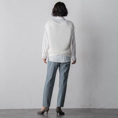 大きいサイズ】透かしフェザーニットジレ | la.f（Women/大きい