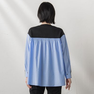 ラエフ（la．f．．．）/【大きいサイズ】バックギャザー切り替えニット≪手洗い可能≫ 大きいサイズ】バックギャザー切り替えニット≪手洗い可能≫ | la.f