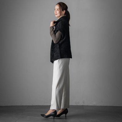 大きいサイズ】カーリングヤーンジップジレ≪手洗い可能≫ | la.f