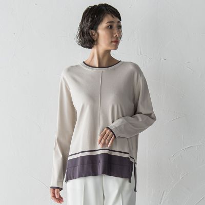 ＜la.f...（Women/大きいサイズ）＞【大きいサイズ】配色ニット≪手洗い可能≫