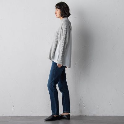 大きいサイズ】ハミルトンケーブル切り替えニット | la.f（Women