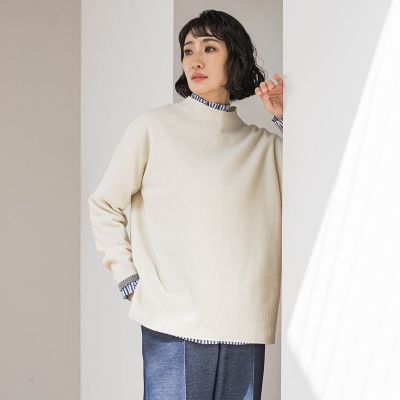 大きいサイズ】”やさしさに包まれる”極上ウールニット | la.f