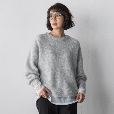 ＜la.f...（Women/大きいサイズ）＞【大きいサイズ】モヘヤ混スパンコールニット