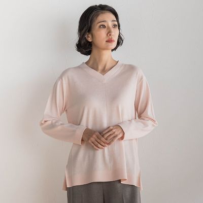 ラエフ（la．f．．．）/【大きいサイズ】ファインウールVネックニット 大きいサイズ】ファインウールVネックニット | la.f（Women/大きい