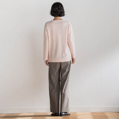 大きいサイズ】ファインウールVネックニット | la.f（Women/大きい