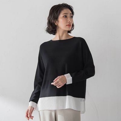 【大きいサイズ／新色追加】　”多幸感アップ”ノンストレスニット