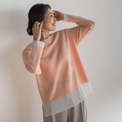 ＜la.f...（Women/大きいサイズ）＞【大きいサイズ】レクサスガーターニット