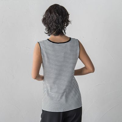 大きいサイズ】ボーダーリブタンクトップ | la.f (Women/大きい