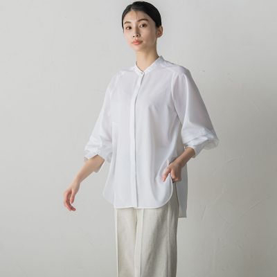 ＜la.f...（Women/大きいサイズ）＞【大きいサイズ】タイプライターバンドカラーブラウス≪洗濯機で洗える≫