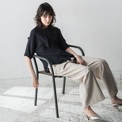 【大きいサイズ】バックサテンアムンゼンブラウス≪洗濯機で洗える≫
