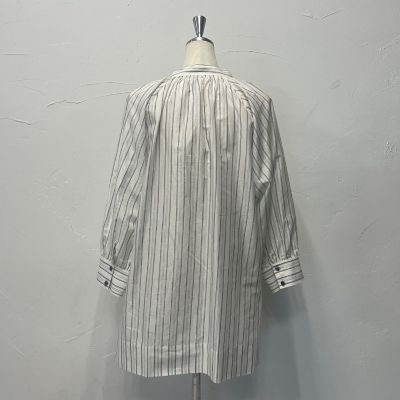 【大きいサイズ】ラメストライプブラウス≪洗濯機で洗える≫