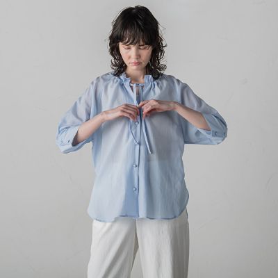 【大きいサイズ】リライムライトローンブラウス≪洗濯機で洗える≫