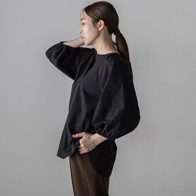 【大きいサイズ】ボリューム袖タフタブラウス≪洗濯機で洗える／セットアップ対応≫