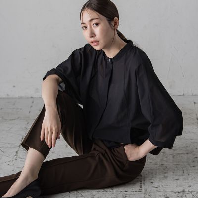 la.f...（Women/大きいサイズ）/ラ　エフ L （大きいサイズ） 【大きいサイズ】SANDY LAWNブラウス≪手洗い可能/接触冷感/防シワ≫