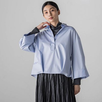 la.f...（Women/大きいサイズ）/ラ　エフ L （大きいサイズ） 【大きいサイズ】エステネージュスキッパーブラウス≪洗濯機で洗える／接触冷感／紫外線防止≫