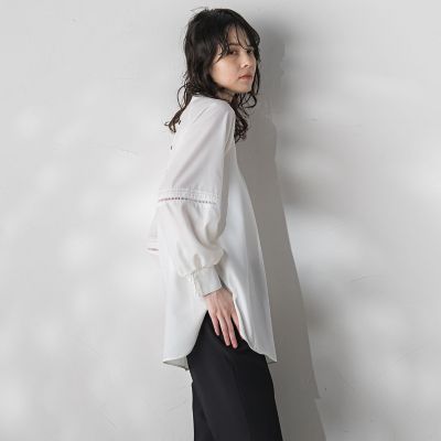 【大きいサイズ】フルダルスパンマイクロピーチブラウス≪洗濯機で洗える≫