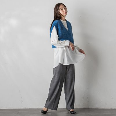 【大きいサイズ】フルダルスパンマイクロピーチブラウス≪洗濯機で洗える≫
