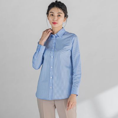 ＜la.f...（Women/大きいサイズ）＞【大きいサイズ】Ｌ　ストライプシャツ≪洗濯機で洗える≫