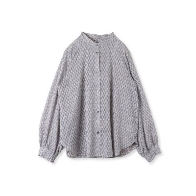 【大きいサイズ】ジャガードプリントブラウス≪洗濯機で洗える≫