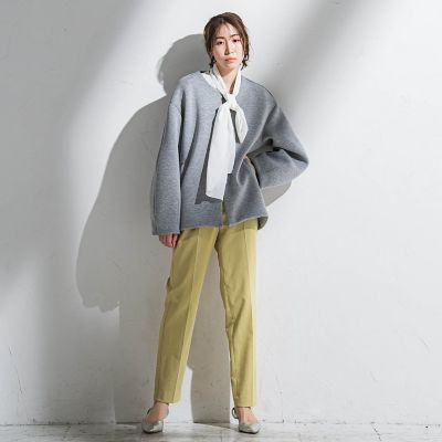 【大きいサイズ】ボウタイリボンブラウス≪洗濯機で洗える≫
