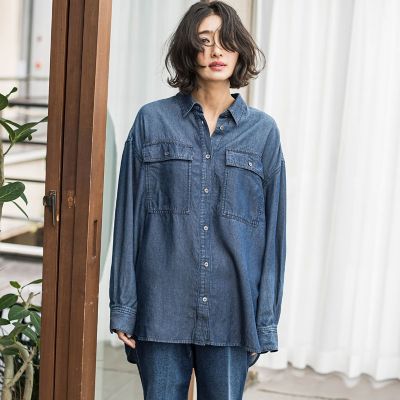大きいサイズ】デニムシャツ≪洗濯機で洗える≫ | la.f (Women