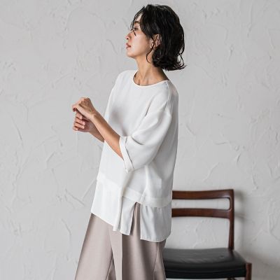 【大きいサイズ】”シワレス”Ｔブラウス≪洗濯機で洗える≫