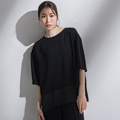 【大きいサイズ】”シワレス”Ｔブラウス≪洗濯機で洗える≫