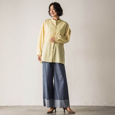 【大きいサイズ】【ｂｉｙｏｒｉ】シアーシャツ≪洗濯機で洗える≫