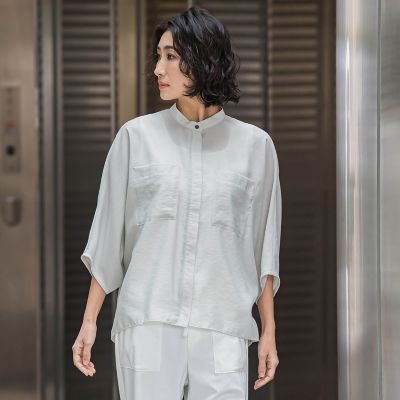 【大きいサイズ】シアーバンブーブラウス≪洗濯機で洗える≫