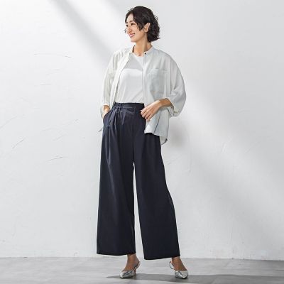 【大きいサイズ】シアーバンブーブラウス≪洗濯機で洗える≫