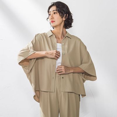 【大きいサイズ】キレリシャツブラウス≪洗濯機で洗える≫