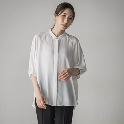 【送料無料】la.f...（Women/大きいサイズ）/ラ エフ L（大きいサイズ）ジョーゼットブラウス&#8810;洗濯機で洗える&#8811; 02オフホワイト トップス【三越伊勢丹/公式】