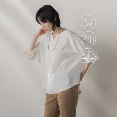 【SALE】【送料無料】la.f...（Women/大きいサイズ）/ラ エフ L（大きいサイズ）ジョーゼットブラウス&#8810;洗濯機で洗える&#8811; 01ホワイト トップス【三越伊勢丹/公式】