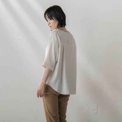 大きいサイズ】ジョーゼットブラウス≪洗濯機で洗える≫ | la.f