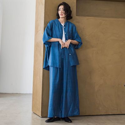 【大きいサイズ】【ｂｉｙｏｒｉ】”風をまとう、大人のシアー”デニムシャツ≪洗濯機で洗える≫