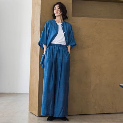 【大きいサイズ】【ｂｉｙｏｒｉ】”風をまとう、大人のシアー”デニムシャツ≪洗濯機で洗える≫