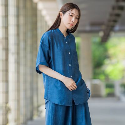 【大きいサイズ】【ｂｉｙｏｒｉ】”風をまとう、大人のシアー”デニムシャツ≪洗濯機で洗える≫
