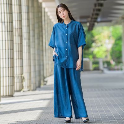 【大きいサイズ】【ｂｉｙｏｒｉ】”風をまとう、大人のシアー”デニムシャツ≪洗濯機で洗える≫
