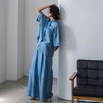 【大きいサイズ】【ｂｉｙｏｒｉ】”風をまとう、大人のシアー”デニムシャツ≪洗濯機で洗える≫