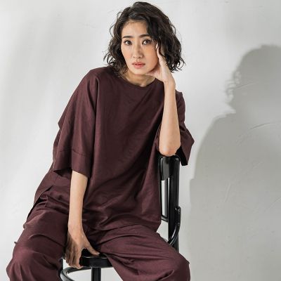 la.f...（Women/大きいサイズ）/ラ　エフ L （大きいサイズ） 【大きいサイズ】【ｂｉｙｏｒｉ】麻調ヴィンテージブラウス≪手洗い可能≫