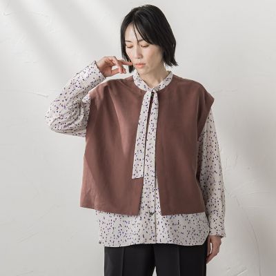新品同様 ローズティアラ 大きいサイズ50 洗える ドット 半袖シフォンブラウス ピンタック＆レースブラウス（51035414） | Rose Tiara