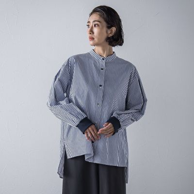 ＜la.f...（Women/大きいサイズ）＞【大きいサイズ】【ｂｉｙｏｒｉ】”こなれ袖がポイント”バンドカラーシャツ