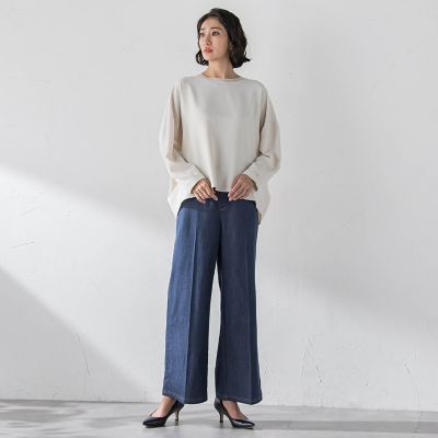 美品 カルゼストレッチブラウス 36サイズ 大きいサイズ】ハイストレッチカルゼブラウス | la.f（Women/大きい
