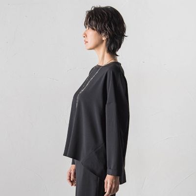美品 カルゼストレッチブラウス 36サイズ 大きいサイズ】ハイストレッチカルゼブラウス | la.f（Women/大きい
