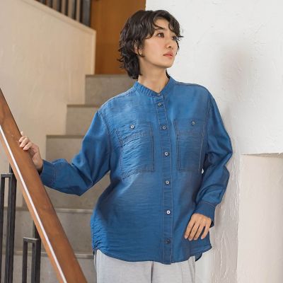 ＜la.f...（Women/大きいサイズ）＞【大きいサイズ】シアーデニムシャツ