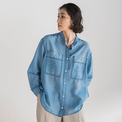 ＜la.f...（Women/大きいサイズ）＞【大きいサイズ】シアーデニムシャツ