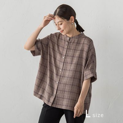 大きいサイズ】前後2WAYチェックブラウス | la.f... (Women/大きい 